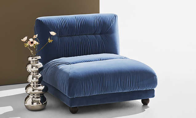 Blue armchair from Homeroom